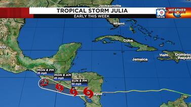 Hurricane Julia comes ashore in Nicaragua, tropics throttle back