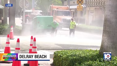 Crews work to remove rainbow art installation from Delray Beach crosswalk after 1st attempt fails