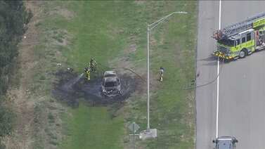 1 airlifted to hospital, roadway shut down after car fire in Hialeah Gardens