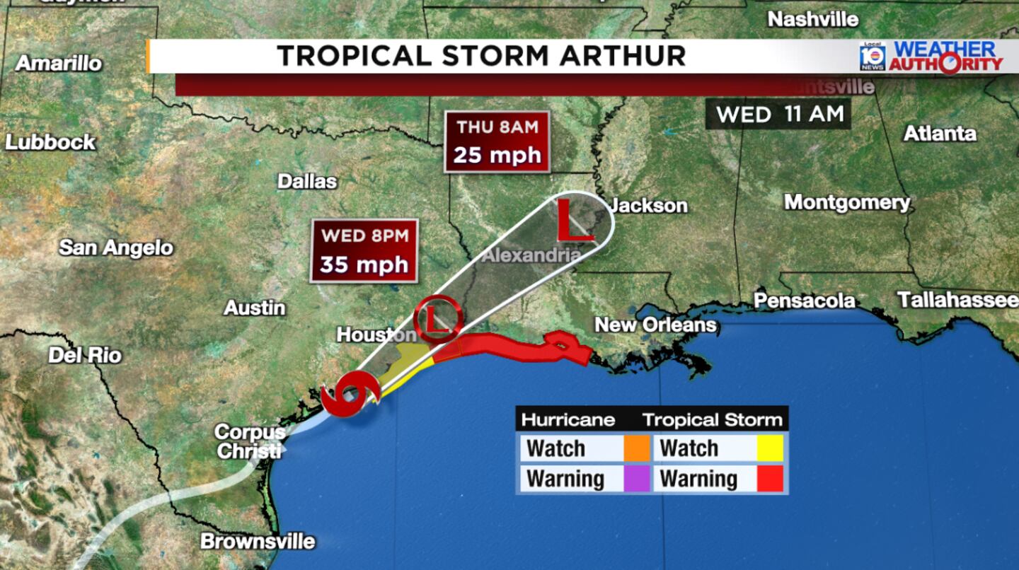 Tropical Storm Arthur forms along the Texas coast, fuels flood threat ...