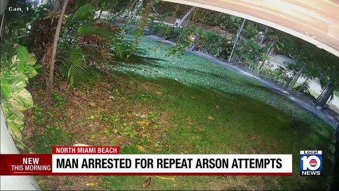 Video shows dog-walking arsonist repeatedly targeting North Miami Beach home, cops say