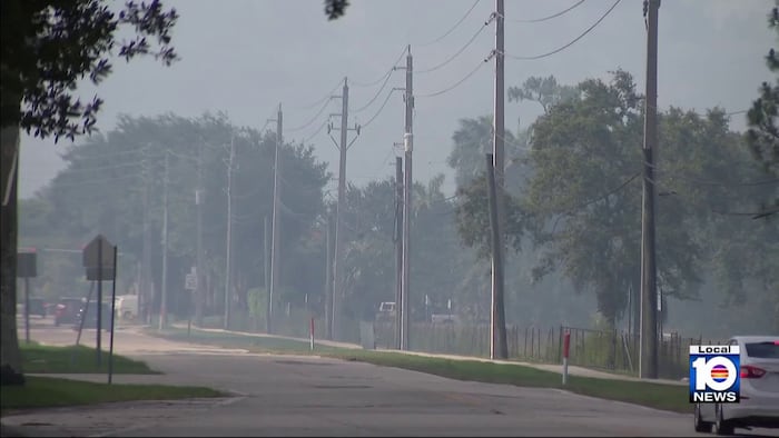 Grass fire near Miami Executive Airport mostly contained, but smoke lingers