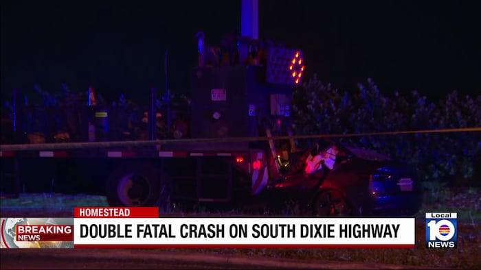 FHP: 2 women dead after driver crashes Tesla into large truck in Homestead