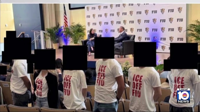 FIU students reprimanded after silent ICE protest during president's speaking event