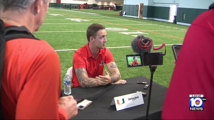 Carson Beck draws spotlight at Canes Media Day as fall camp begins