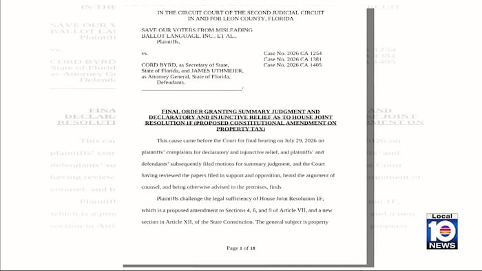 Leon County judge orders November ballot text rewrite on Florida Amendment 3