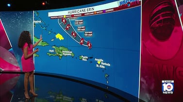 Hurricane Erin now a Category 4 while tracking north of Puerto Rico