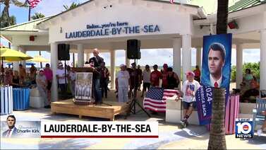 Dozens gather in Lauderdale-by-the-Sea to remember Charlie Kirk