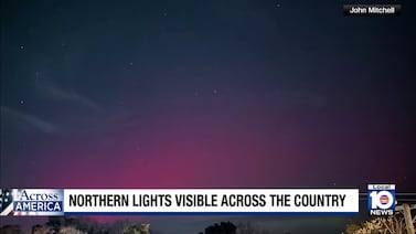 Auroras boreales iluminan el cielo en Estados Unidos, incluso en partes del sur